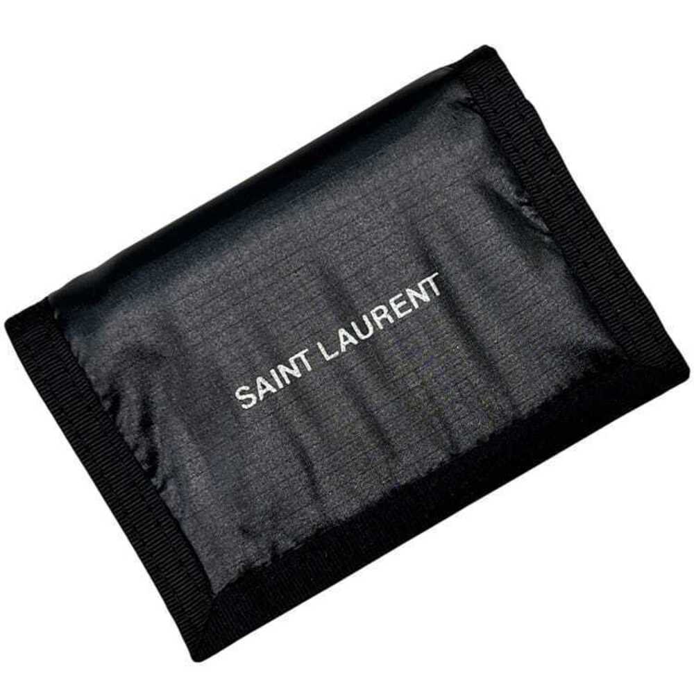 Saint Laurent Trifold Wallet Canvas Compact Black